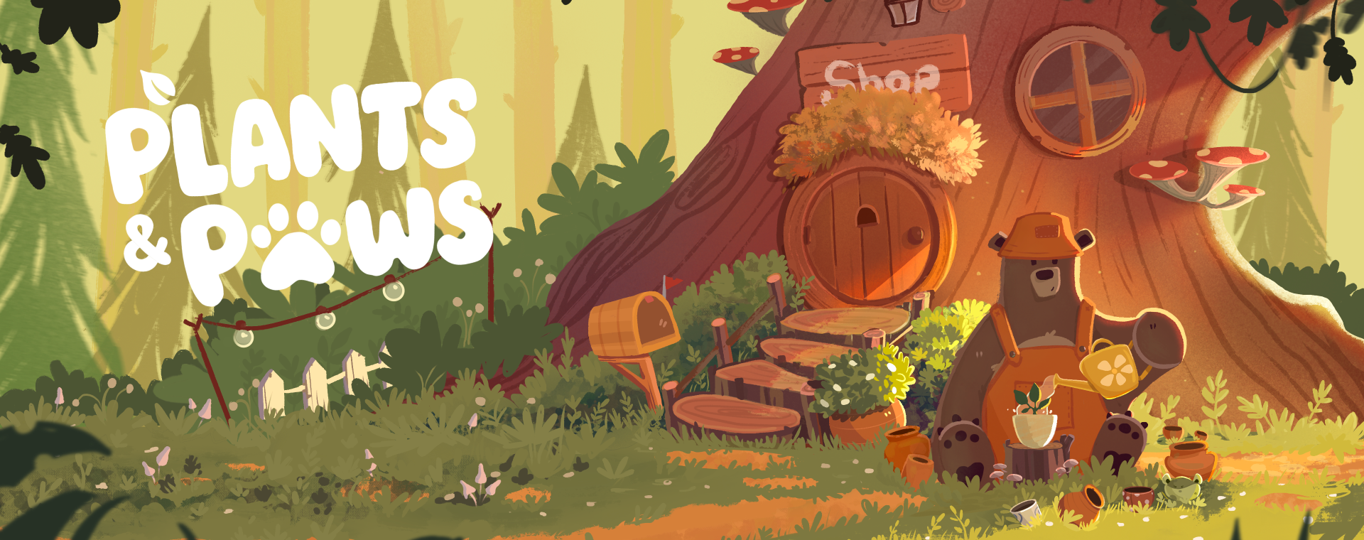 Wide banner artwork with the Plants & Paws logo.