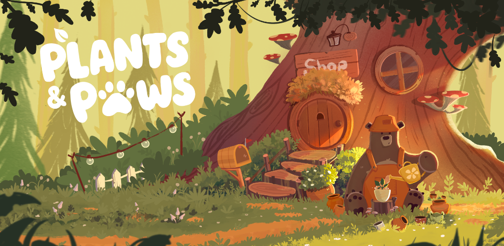 Google Play feature graphic for Plants & Paws